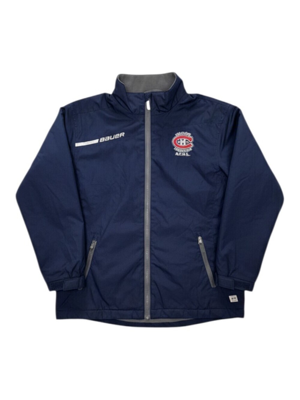 Bauer Team Navy and Gray Unisex Kids' Jacket with Hillcrest Canadiens Logo